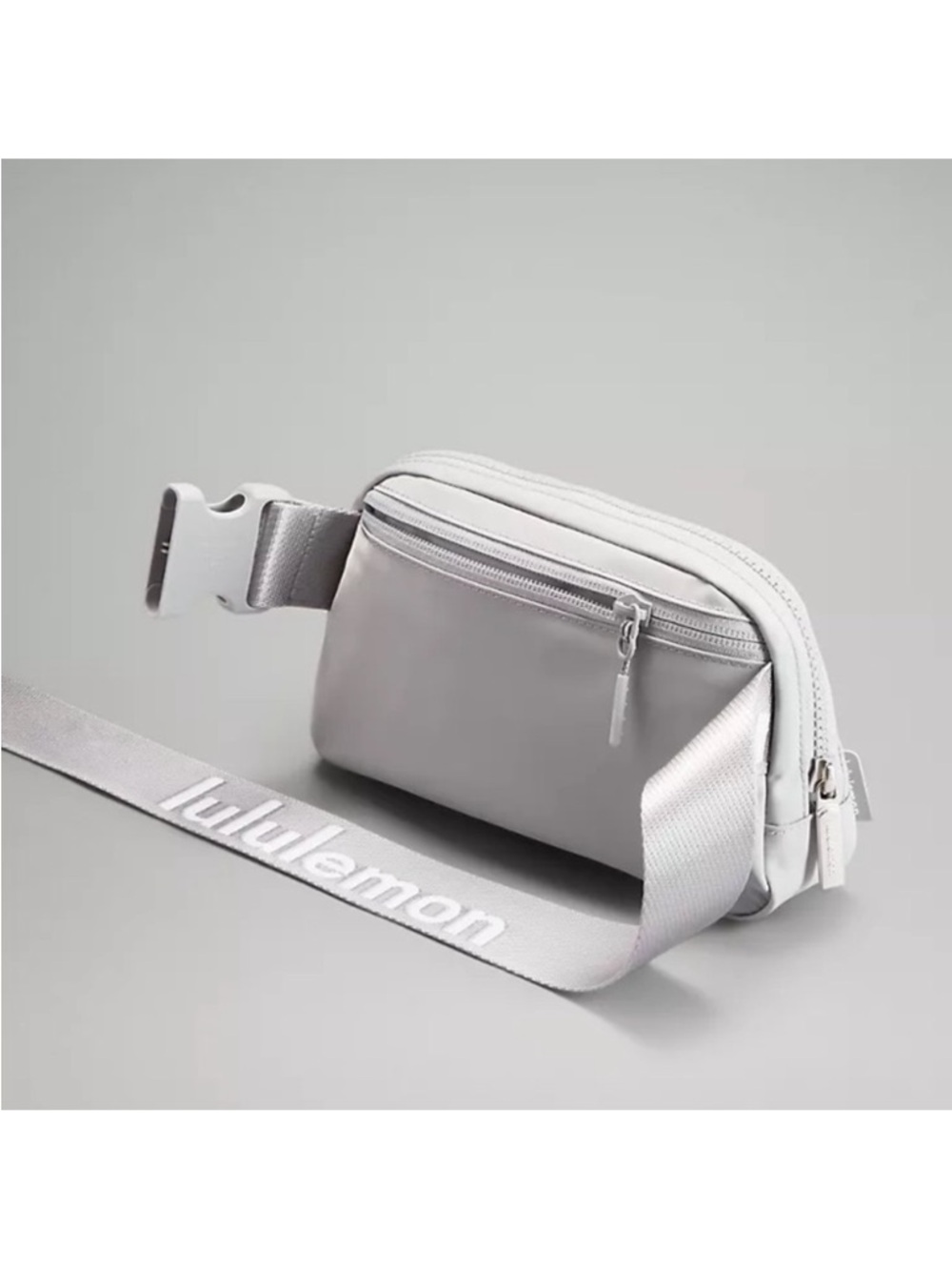 lululemon athletica women’s Light Gray Belt Bag with Branded Strap